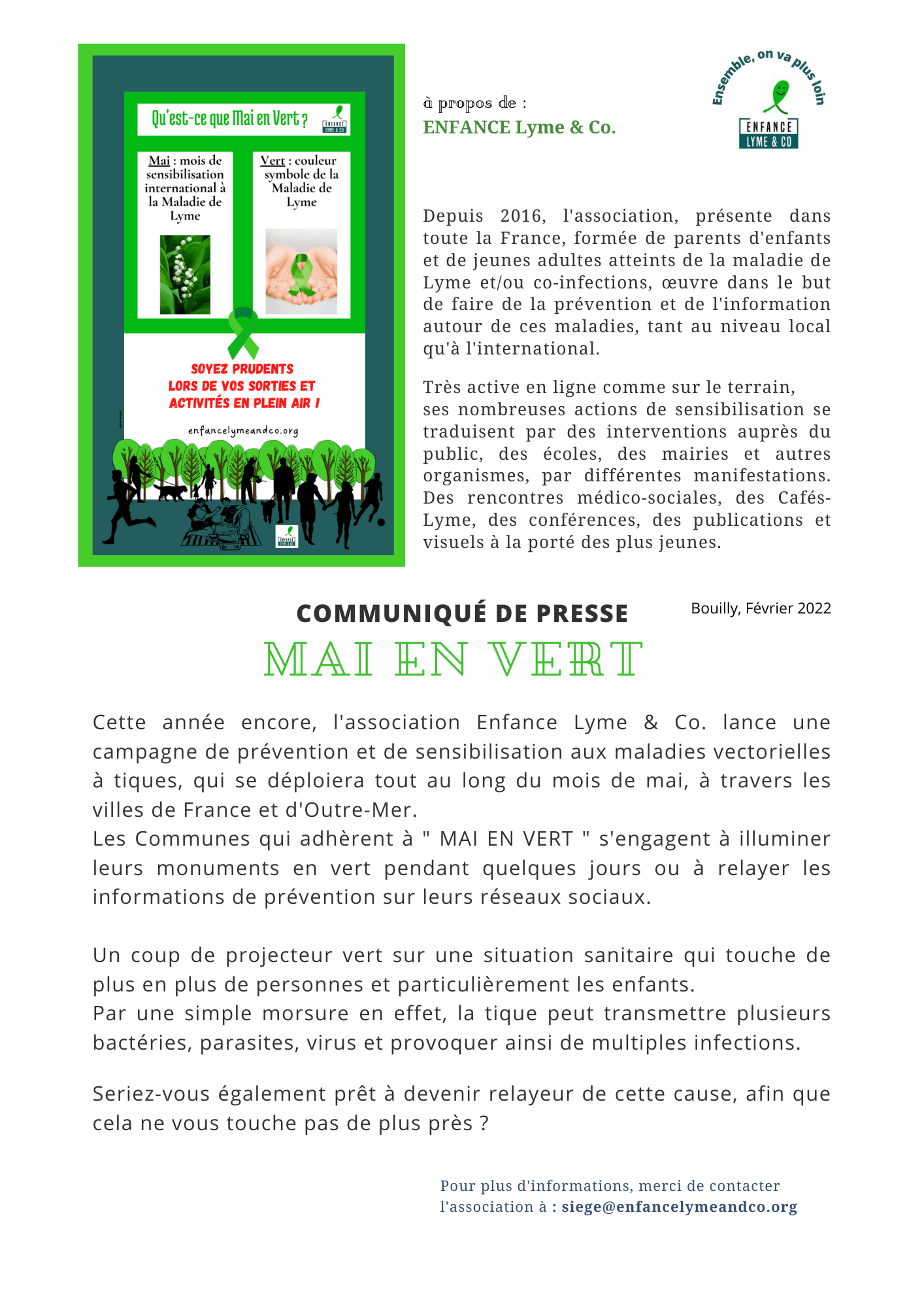 Communiqué de Presse MAI en VERT